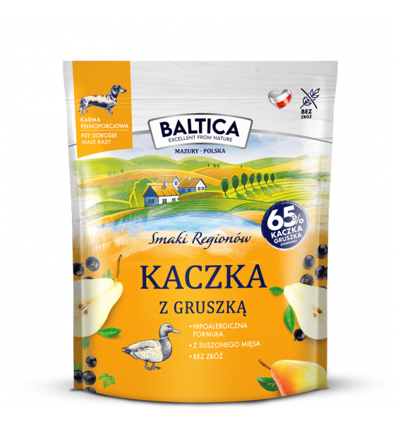 Karma z kaczką i gruszką dla psów małych ras 1kg